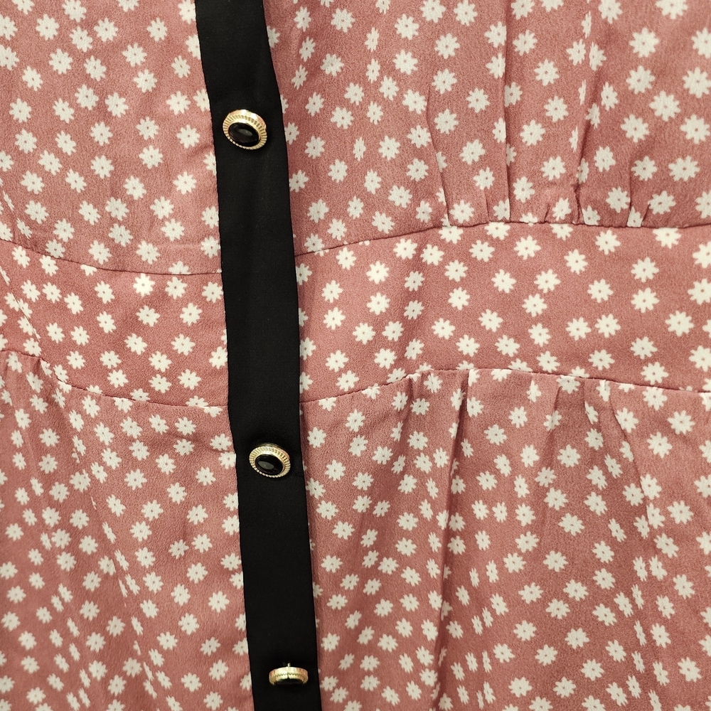 Pink Polka Dot Button-Down Dress - Picture 5 of 6